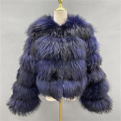 Manteau en vraie fourrure de raton laveur